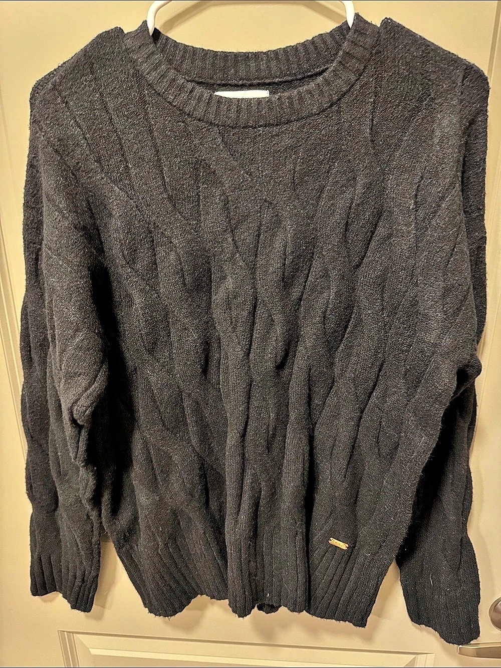 Calvin Klein Cable Knit Sweater Black Size Medium Like New